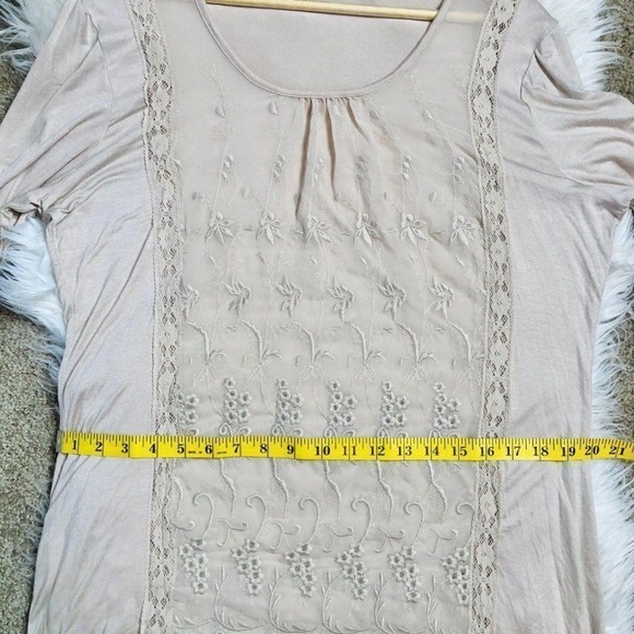 Tantrums Boho Western Embroidered Lace Long Sleeve Top Large - Picture 4 of 7